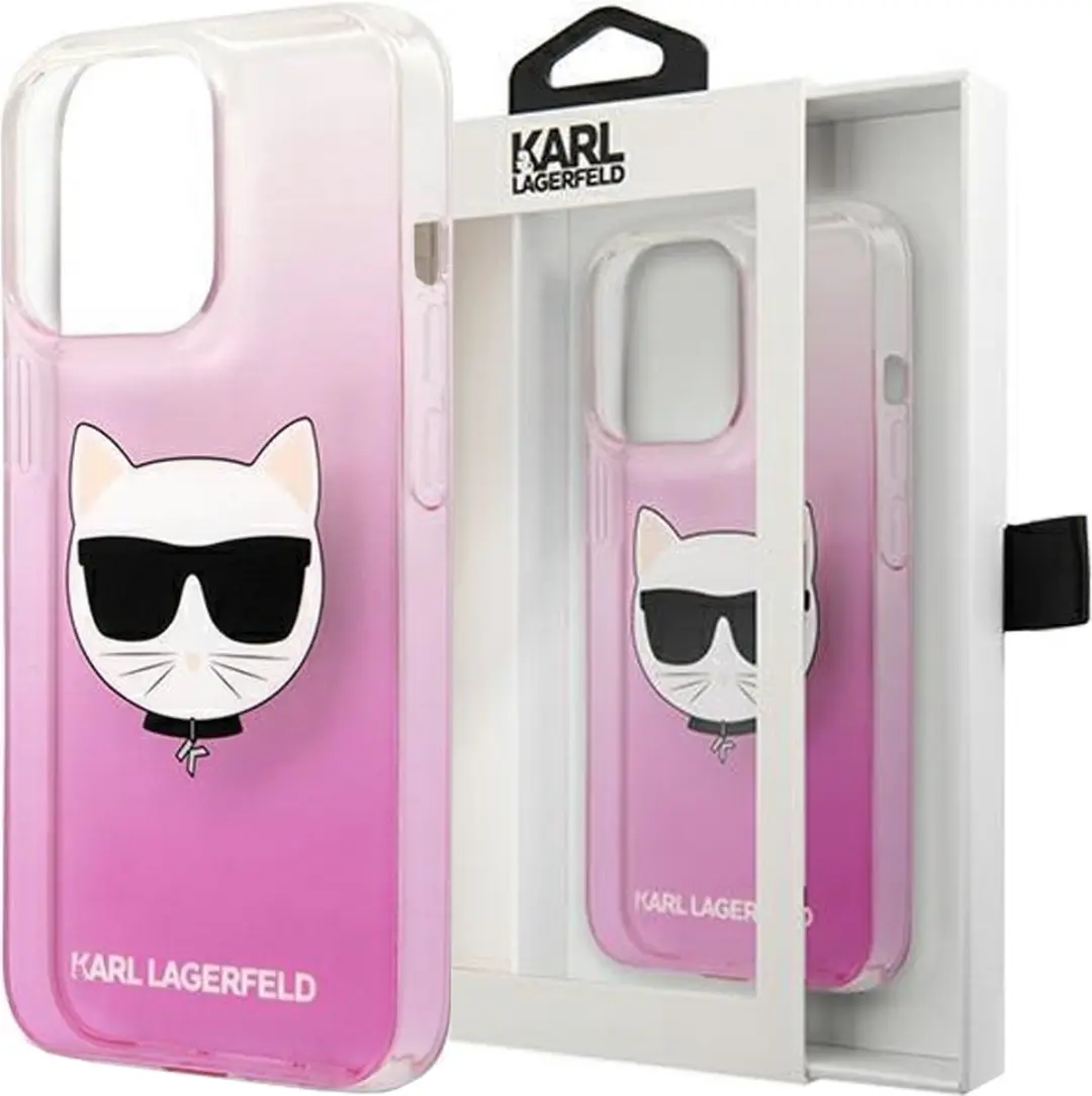 Karl Lagerfeld Transparant Roze Telefoonhoesje iPhone 13 Pro