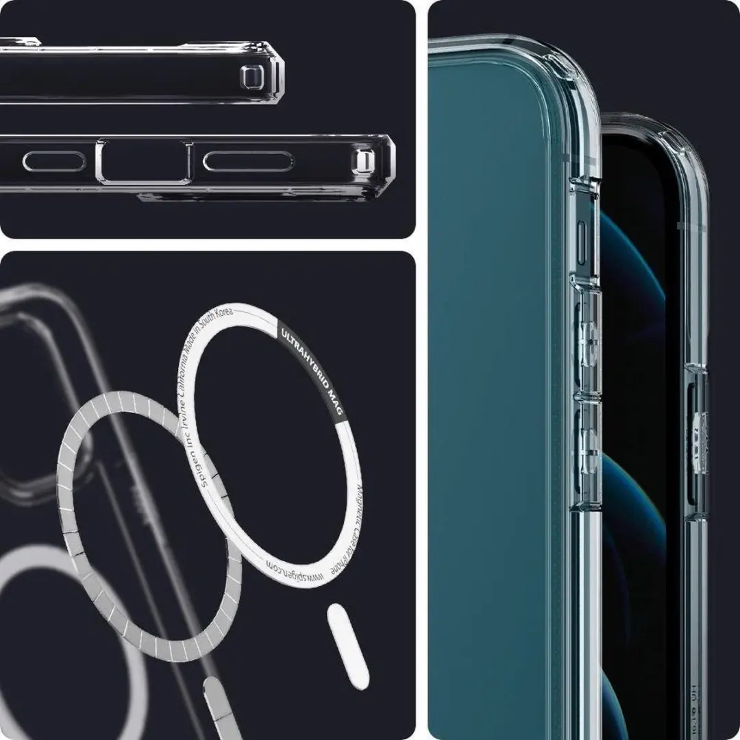 Spigen Ultra Hybrid Magneetring TPU Air Cushion ACS02622 - iPhone 12 Pro Max - Transparant