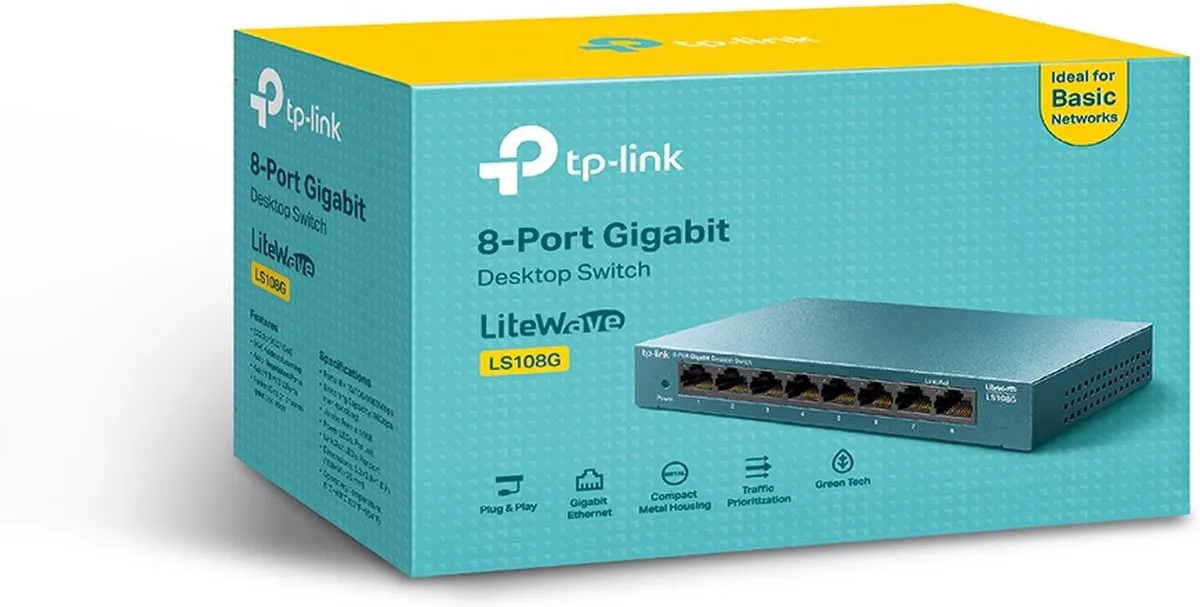 TP-Link LS108G 8-poorts Unmanaged Switch - Blauw