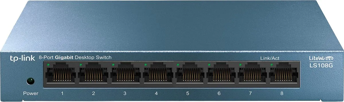 TP-Link LS108G 8-poorts Unmanaged Switch - Blauw