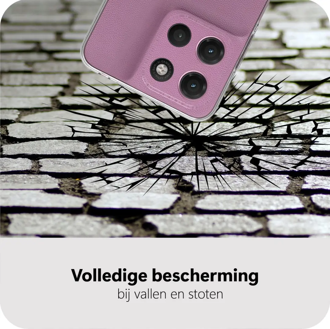 Just in Case Moto G17/G17 Power Hoesje met Koord - Transparant
