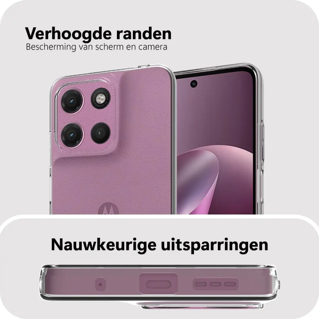 Just in Case Moto G17/G17 Power Hoesje met Koord - Transparant - afbeelding 6 van 6