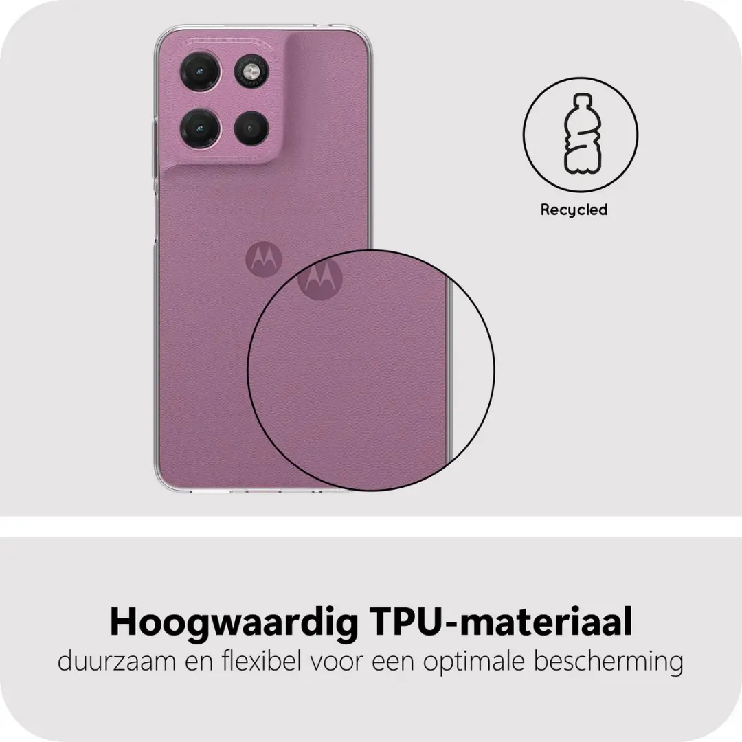 Just in Case Moto G17/G17 Power Hoesje met Koord - Transparant