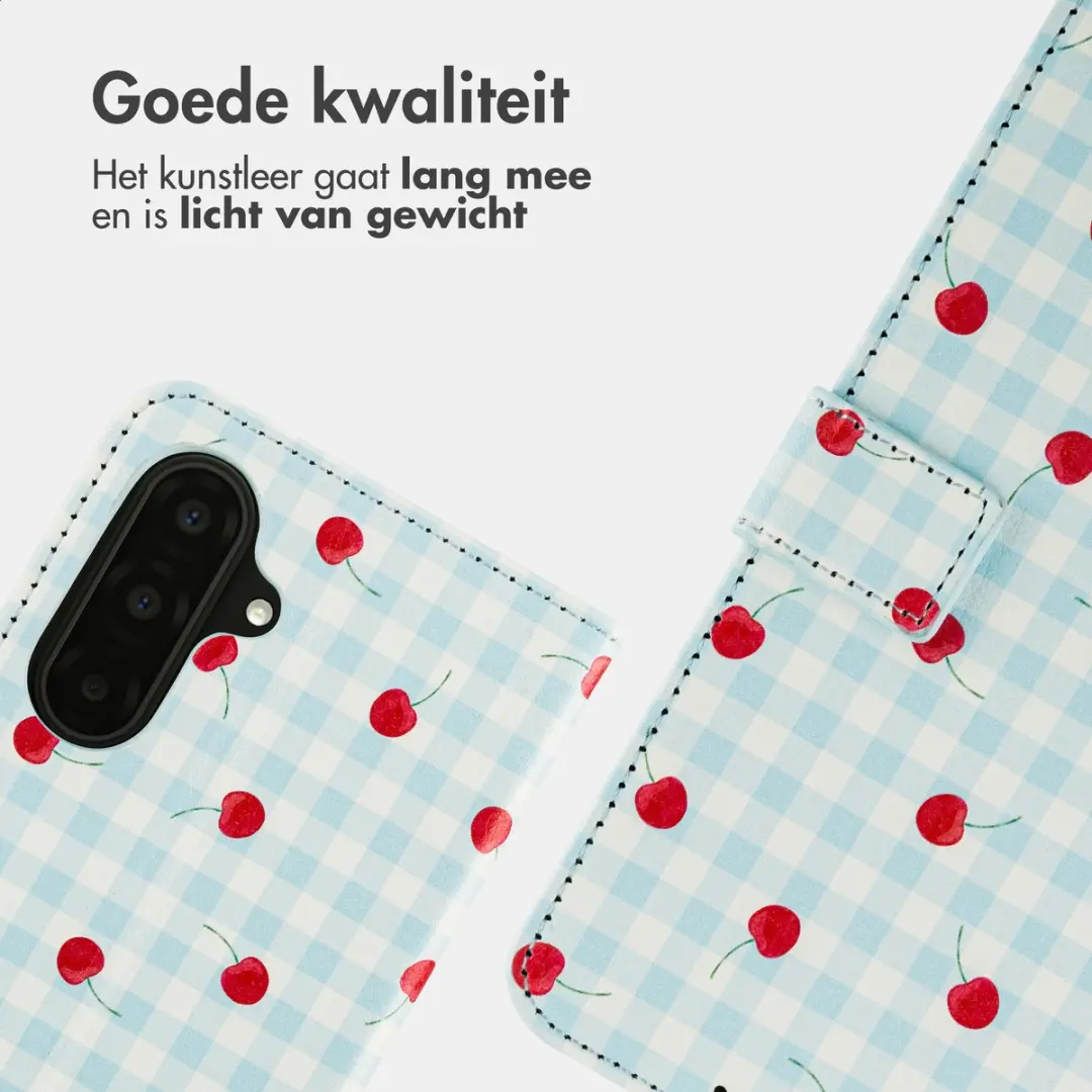 Imoshion Galaxy A56 Hoesje Cherry Check - 3 Pasjes