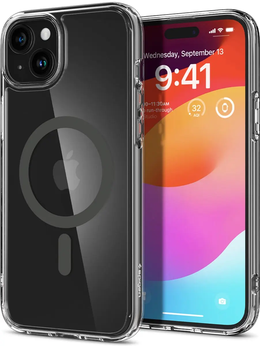 Spigen Ultra Hybrid MagFit ACS06804 iPhone 15 Hoesje - Grijs