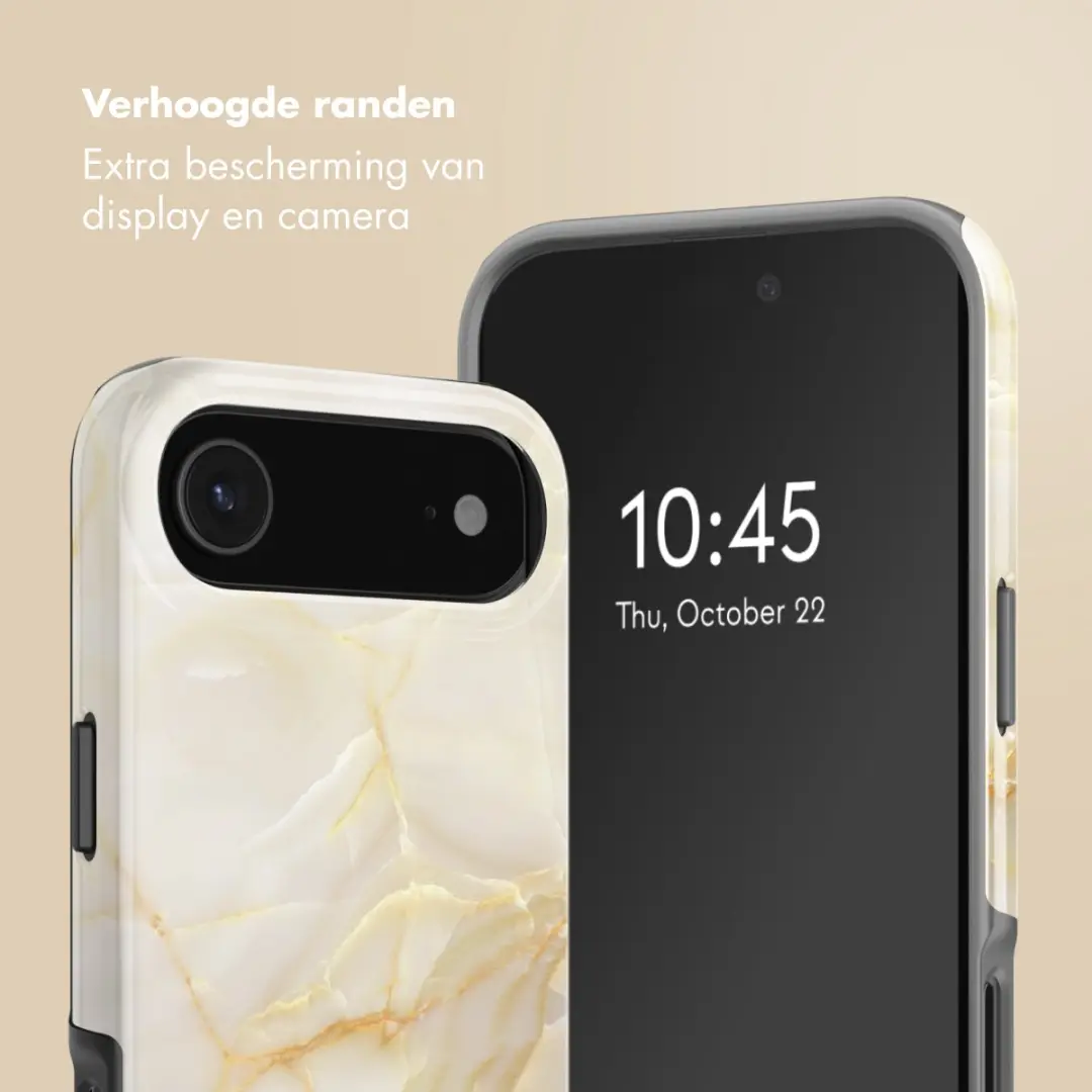 Selencia Hoesje iPhone 17 Air - Golden Beige Marble
