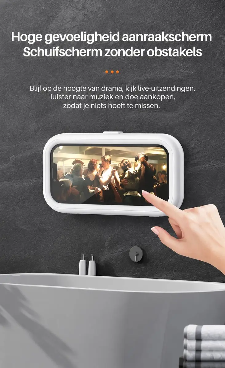 RedParrot Telefoonhouder Douche - Universeel 7 Inch - Wit - afbeelding 6 van 6