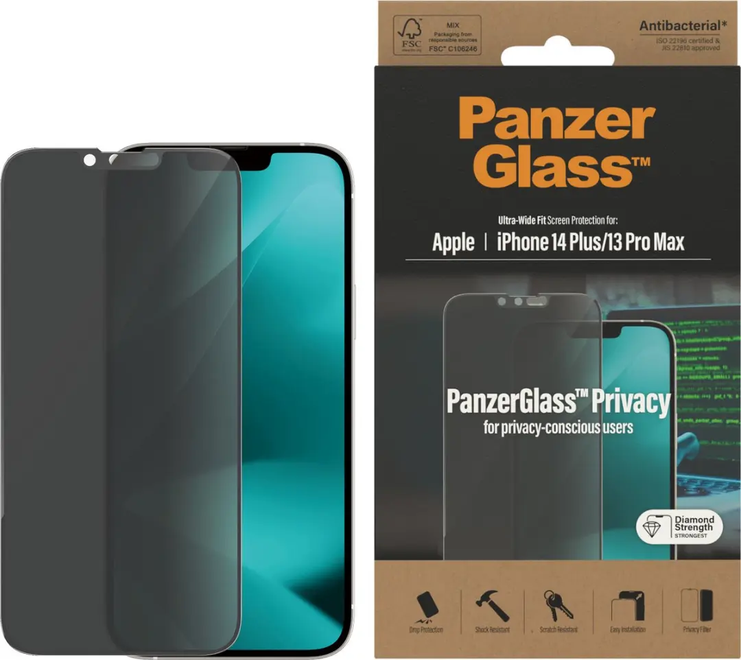 PanzerGlass Ultra Wide Privacy Glas iPhone 14 Plus - afbeelding 6 van 6