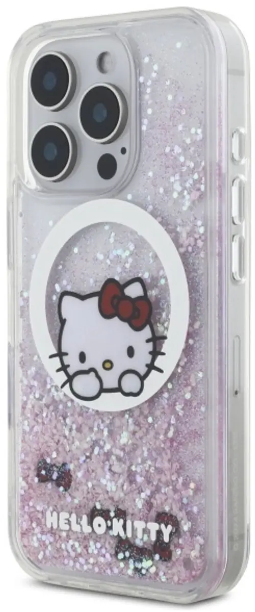 Hello Kitty Glitter Bows Hoesje iPhone 16 Pro MagSafe - Wit - afbeelding 6 van 6