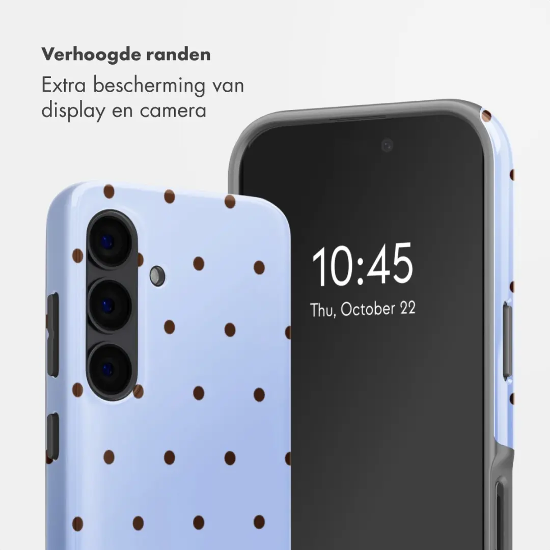 Selencia Hoesje Samsung Galaxy S24 Lichtblauw - Happy Dots Digital Sky