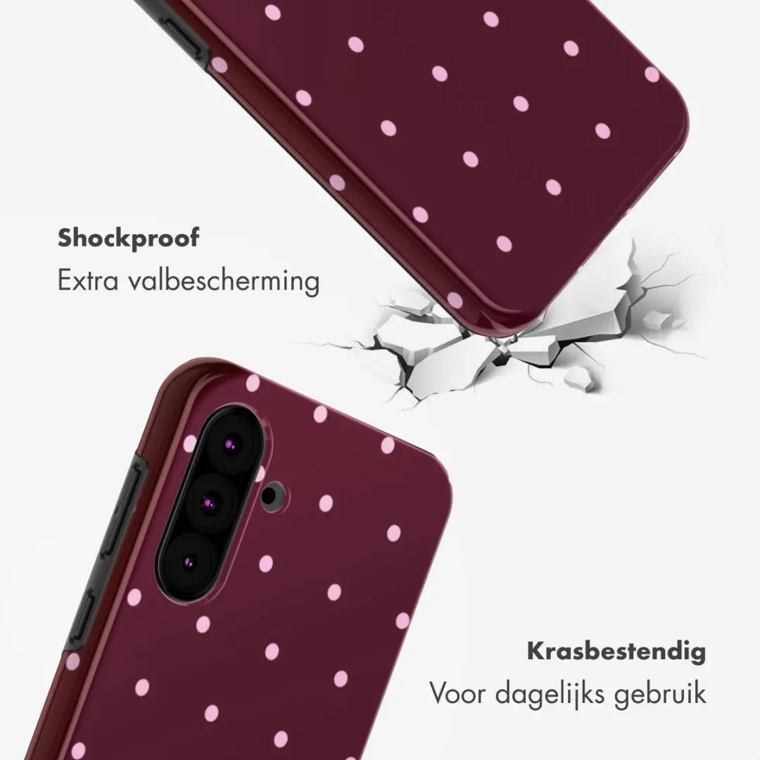 Selencia Hoesje Samsung Galaxy A36/A56 - Happy Dots - Donkerrood