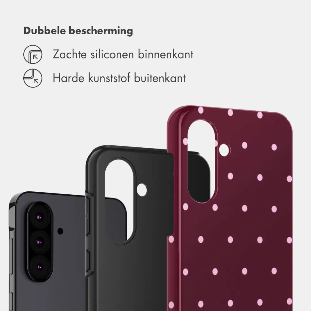 Selencia Hoesje Samsung Galaxy A36/A56 - Happy Dots - Donkerrood