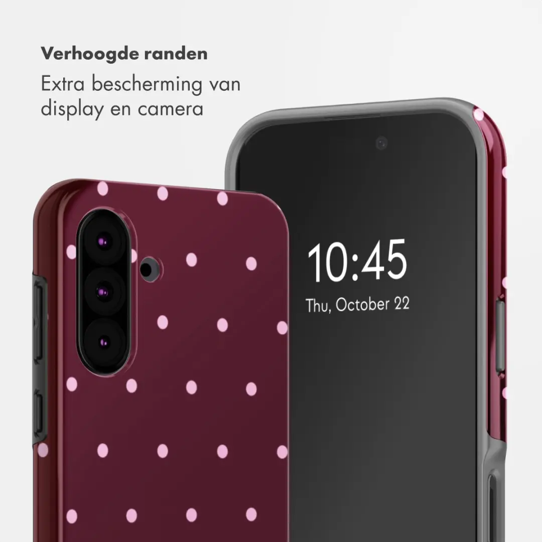 Selencia Hoesje Samsung Galaxy A36/A56 - Happy Dots - Donkerrood