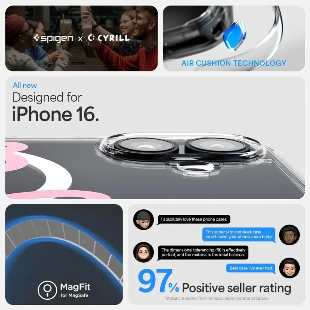Spigen Ultra Hybrid MagFit ACS08279 Hoesje - iPhone 16 - MagSafe - Blauw Transparant