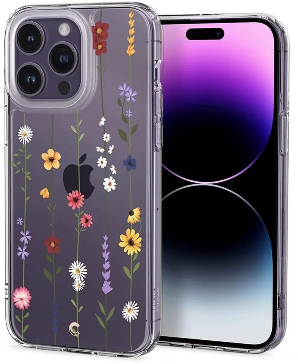 Spigen ACS05019 Hoesje iPhone 14 Pro Flower Garden - Transparant