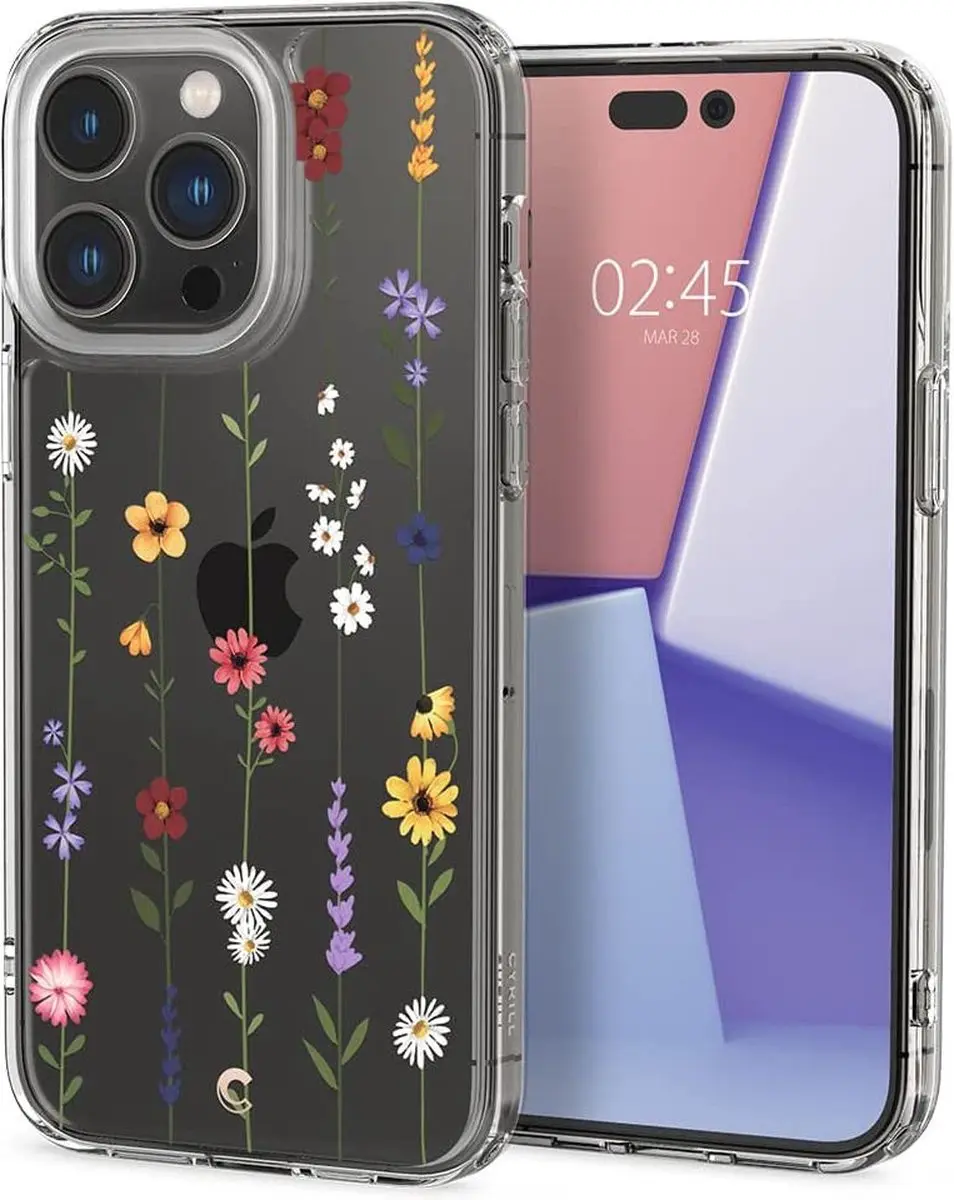 Spigen ACS05019 Hoesje iPhone 14 Pro Flower Garden - Transparant
