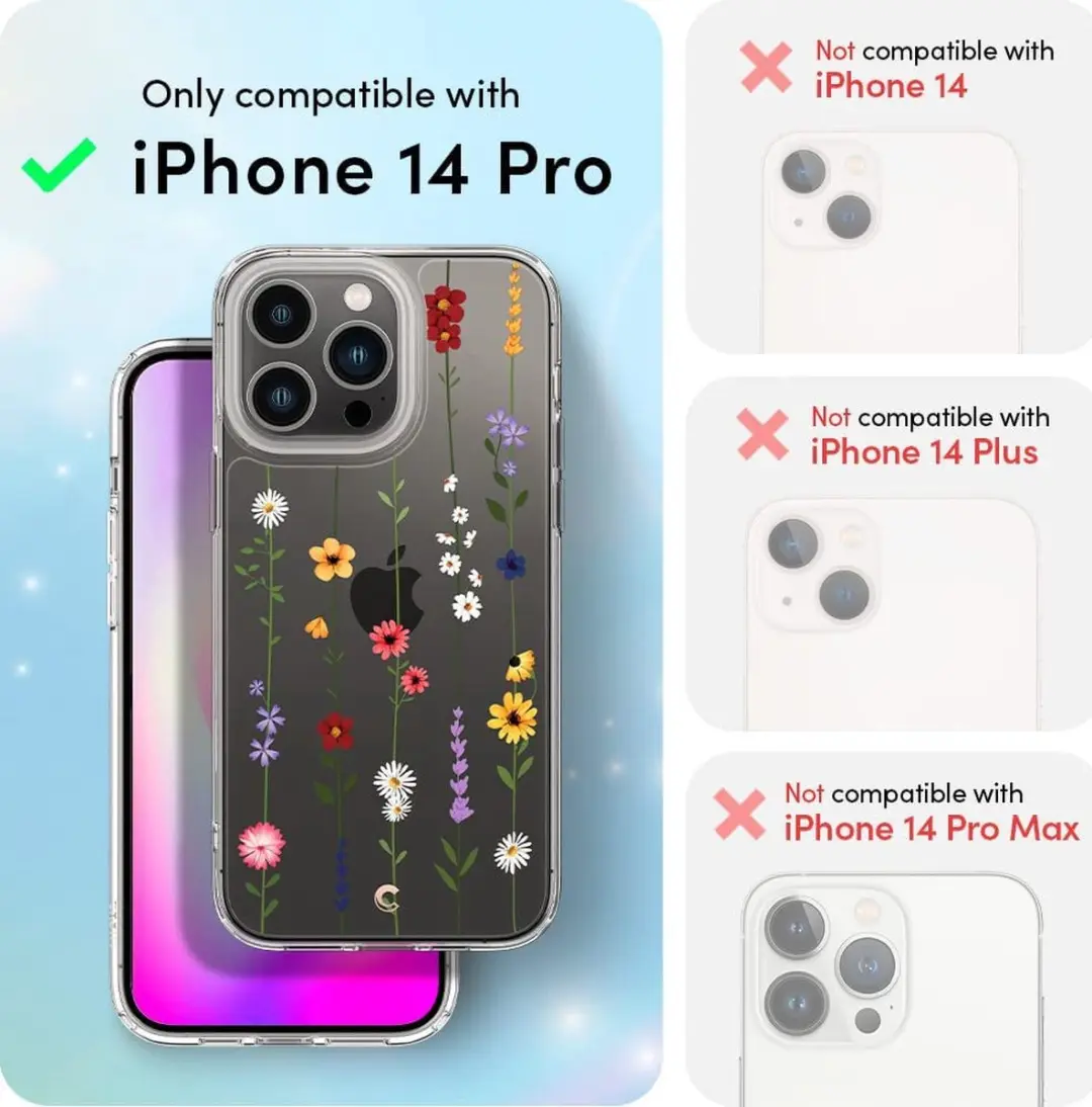 Spigen ACS05019 Hoesje iPhone 14 Pro Flower Garden - Transparant