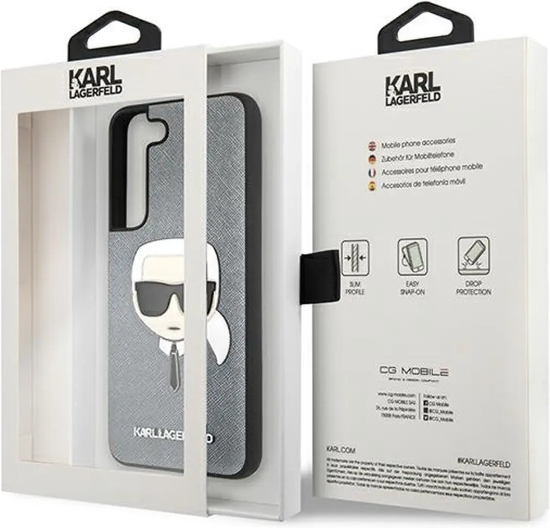 Karl Lagerfeld KLHCS22MSAKHSL Hardcase Saffiano Ikonik - Zilver - afbeelding 2 van 6