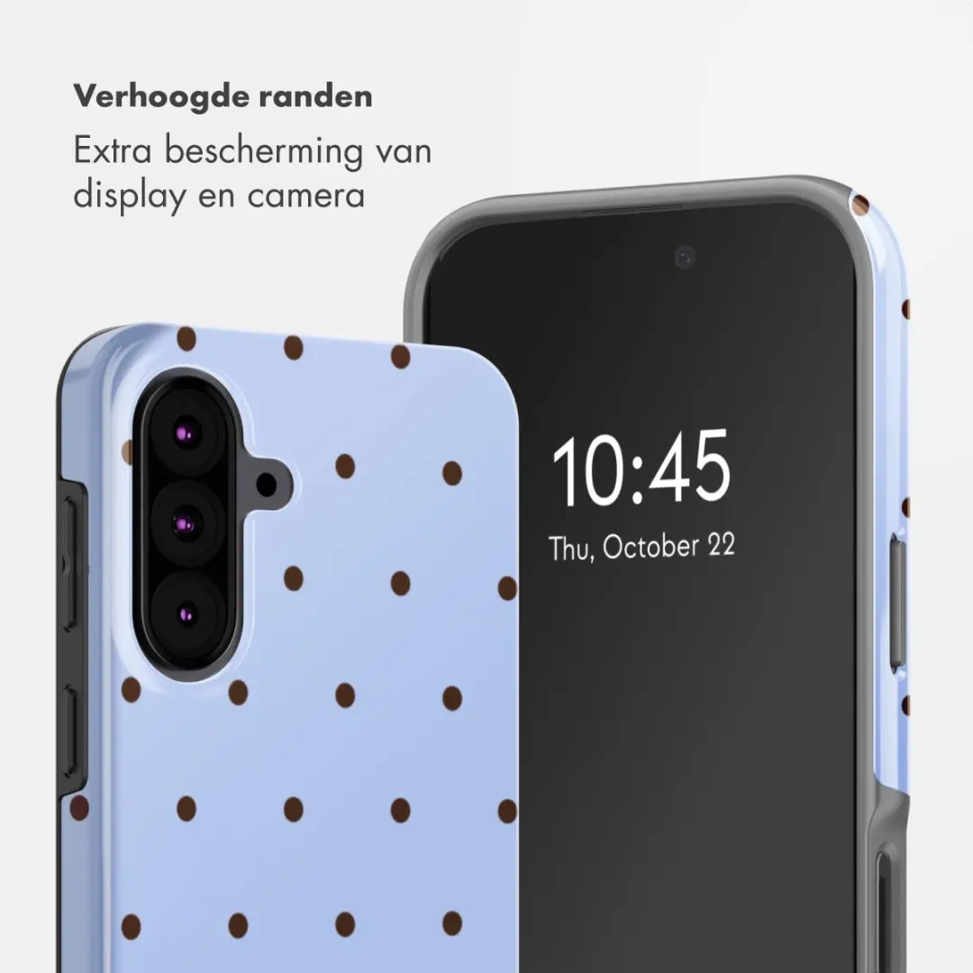 Selencia Hoesje Samsung Galaxy A37 - Lichtblauw - Happy Dots Digital Sky