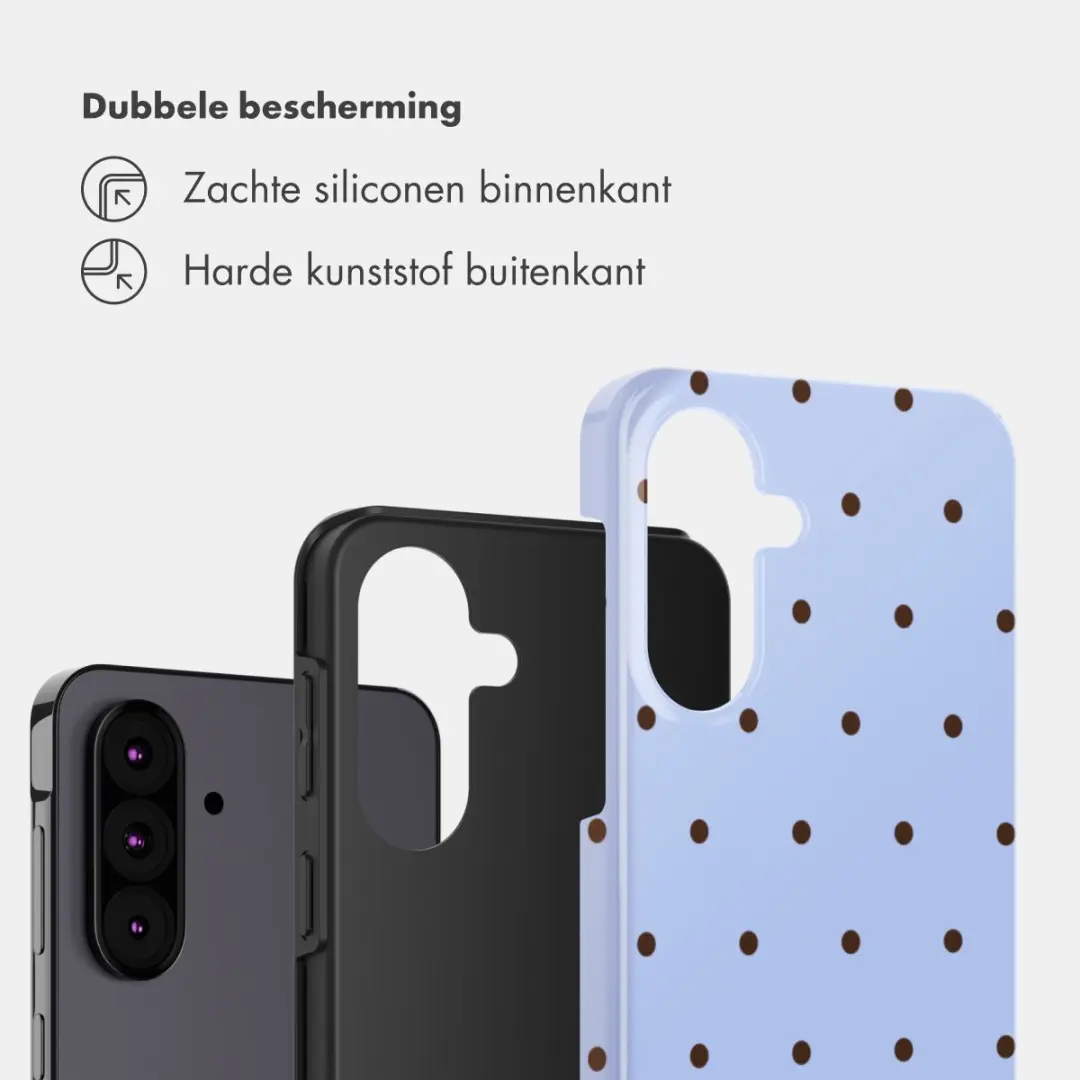Selencia Hoesje Samsung Galaxy A37 - Lichtblauw - Happy Dots Digital Sky