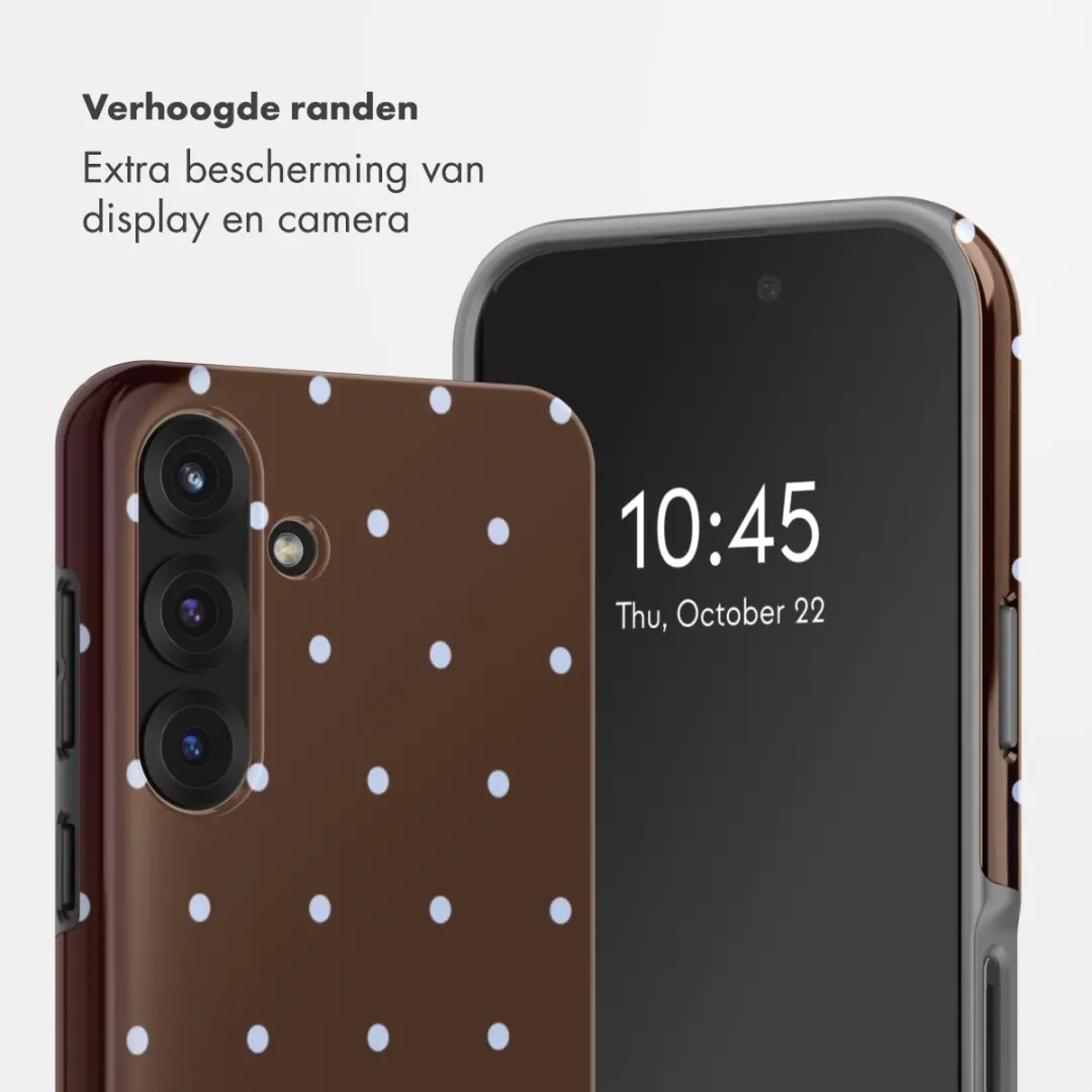 Selencia Hoesje Samsung Galaxy S25 Happy Dots Chocolate
