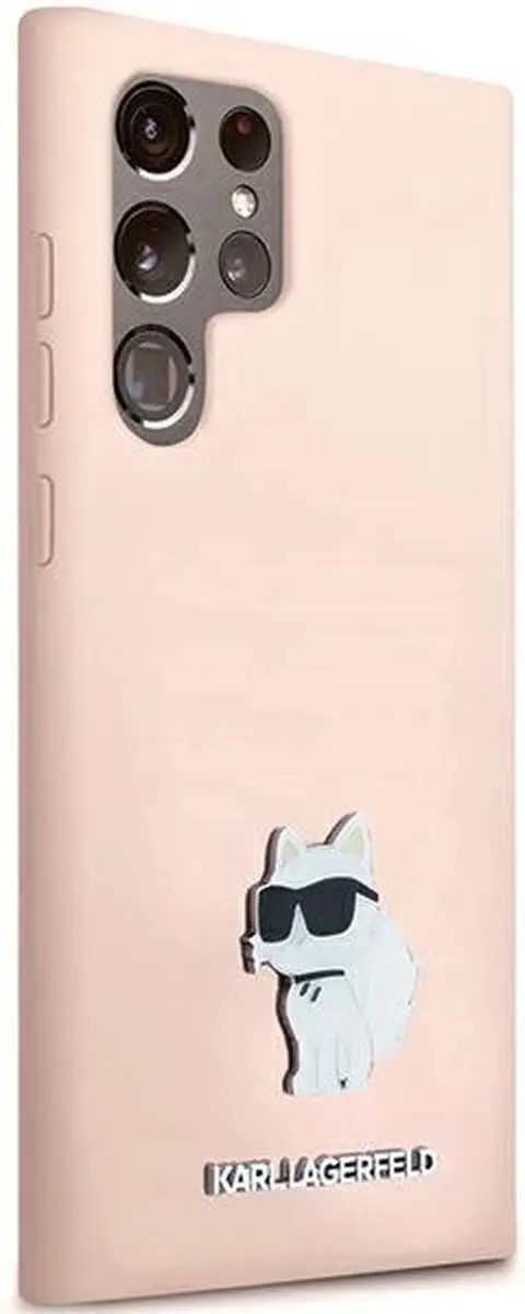 Karl Lagerfeld Choupette Siliconen Hoesje - Samsung Galaxy S24 Ultra - Roze - afbeelding 3 van 6