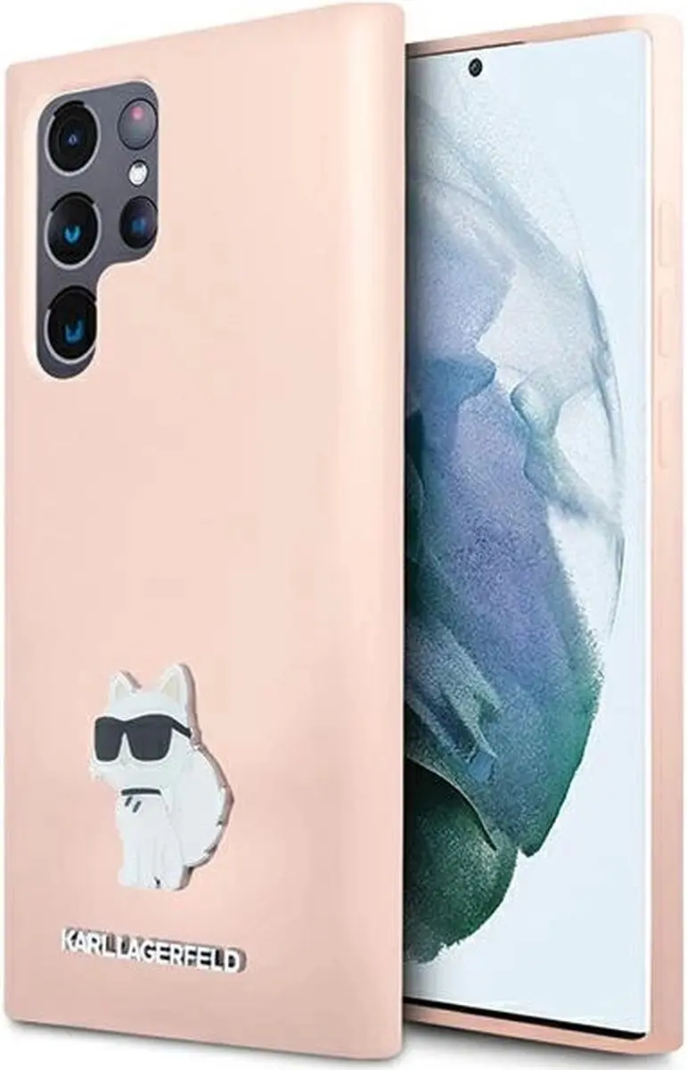 Karl Lagerfeld Choupette Siliconen Hoesje - Samsung Galaxy S24 Ultra - Roze - afbeelding 4 van 6
