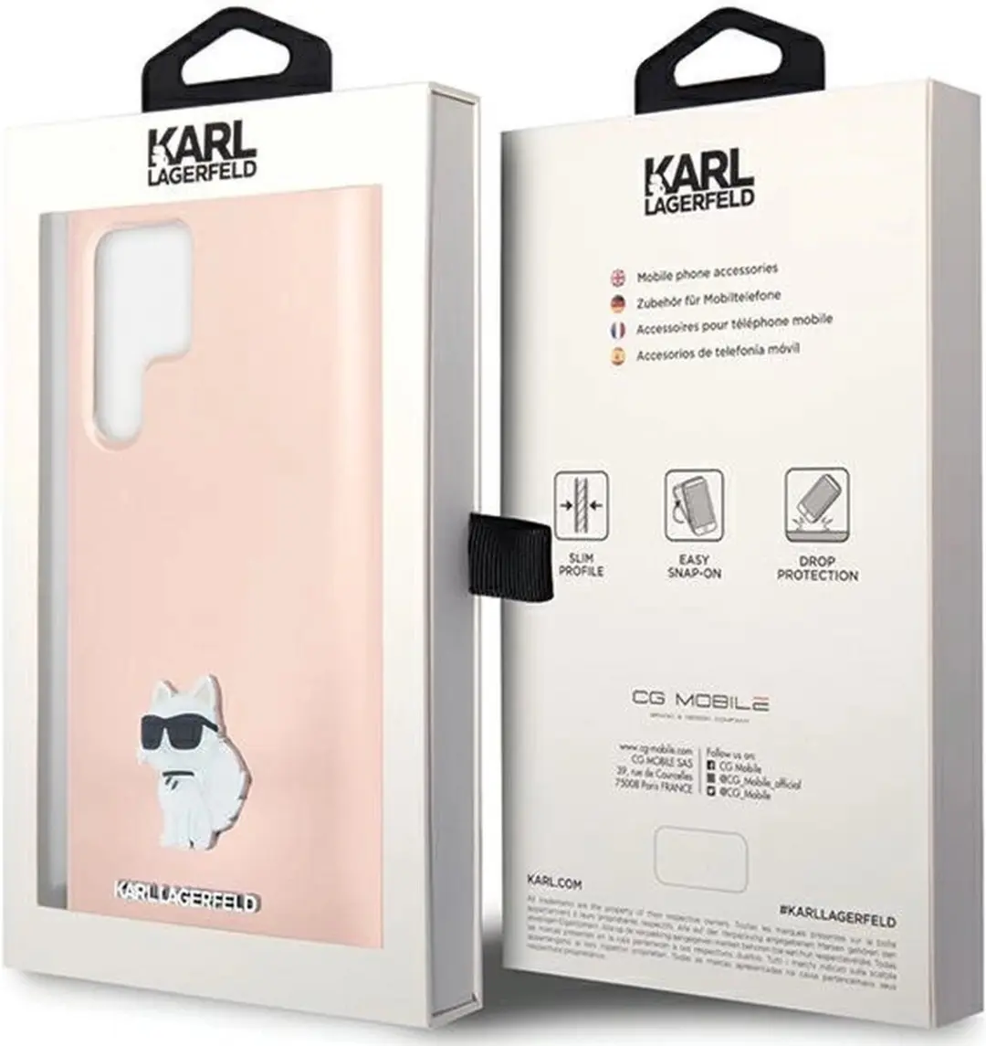 Karl Lagerfeld Choupette Siliconen Hoesje - Samsung Galaxy S24 Ultra - Roze - afbeelding 5 van 6