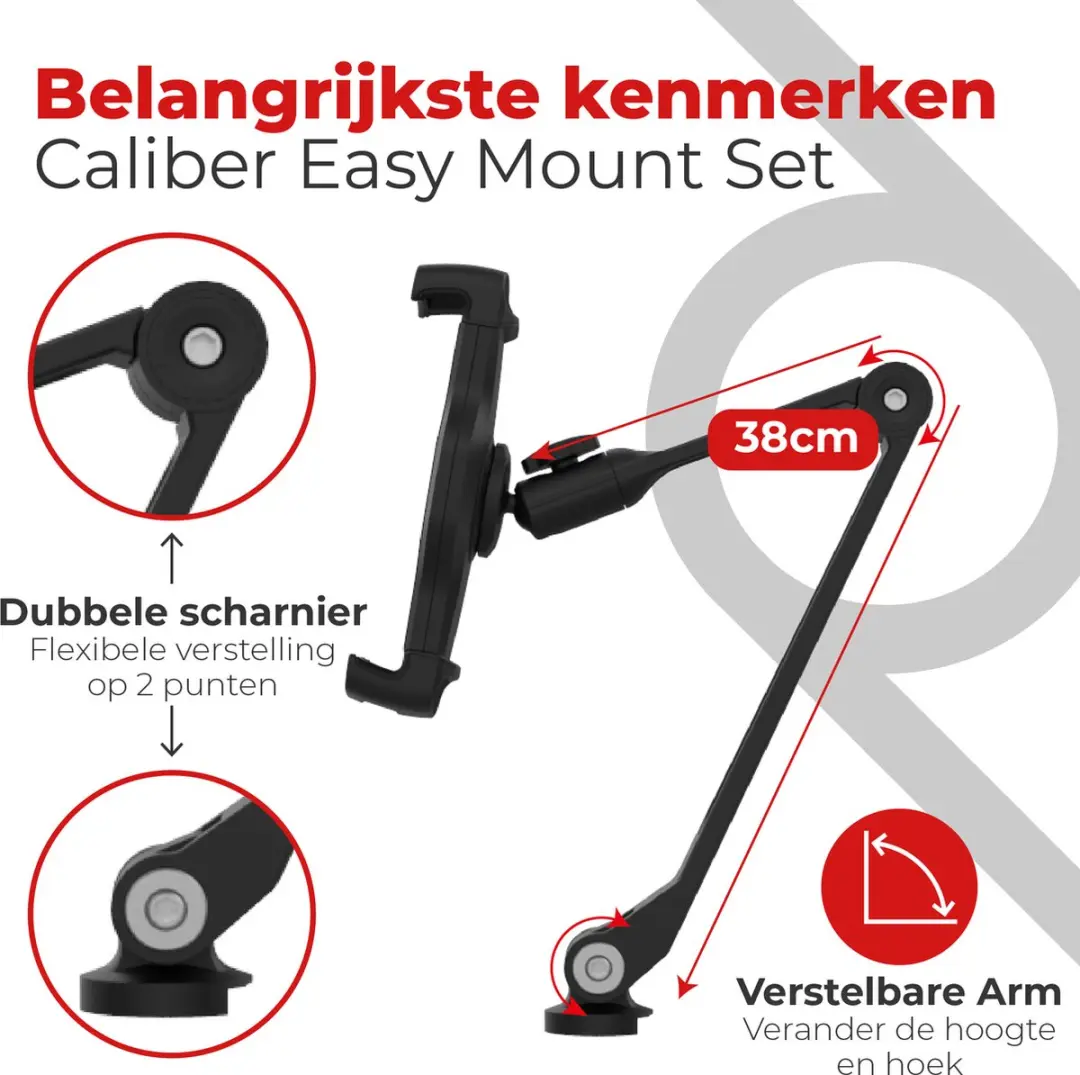 Caliber EM-SET-SRE Tablet Houder 12.9" - iPad - Zwart