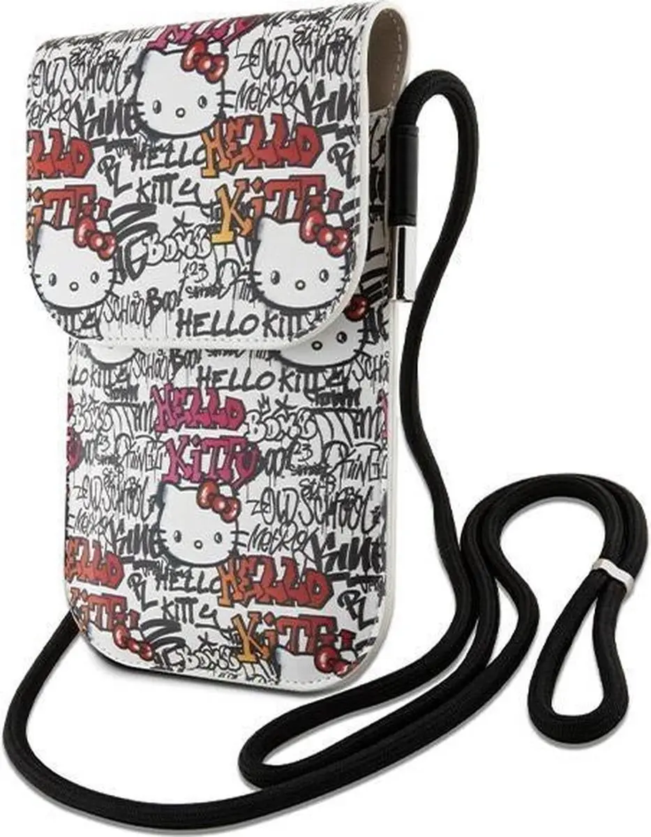 Hello Kitty Graffiti Leren Tags Cord Tas - Beige - afbeelding 6 van 6