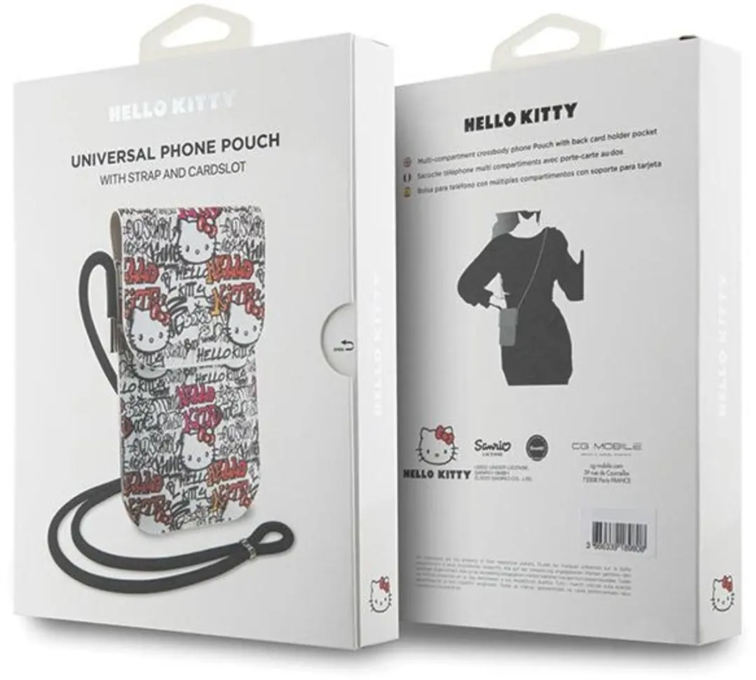 Hello Kitty Graffiti Leren Tags Cord Tas - Beige
