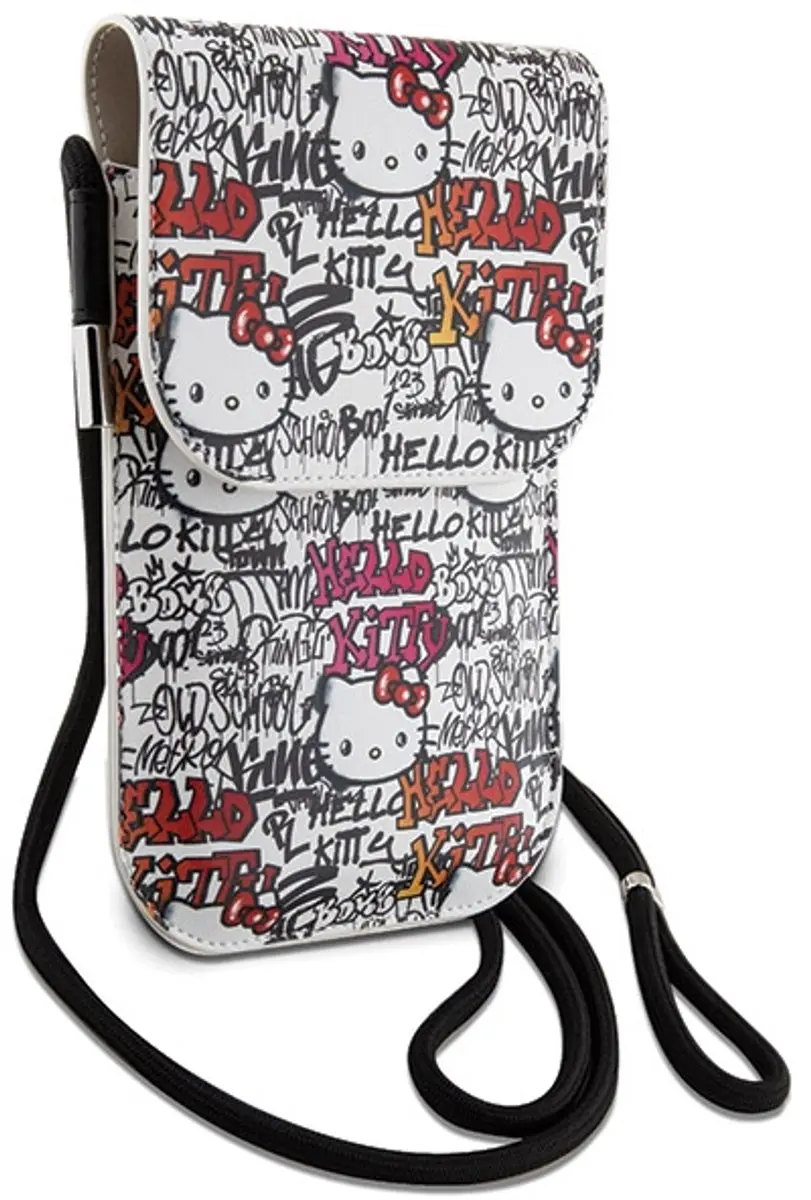 Hello Kitty Graffiti Leren Tags Cord Tas - Beige