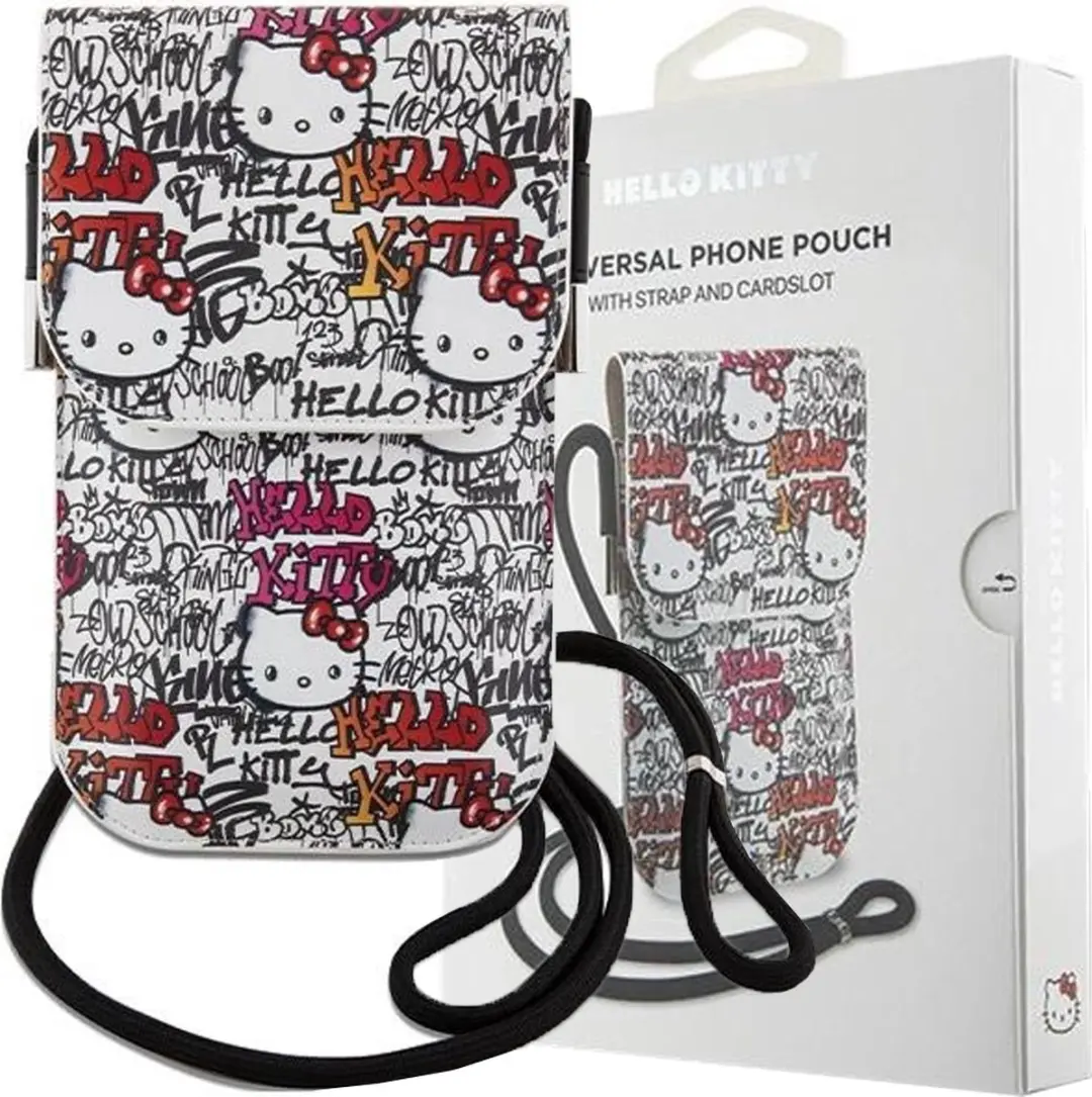 Hello Kitty Graffiti Leren Tags Cord Tas - Beige