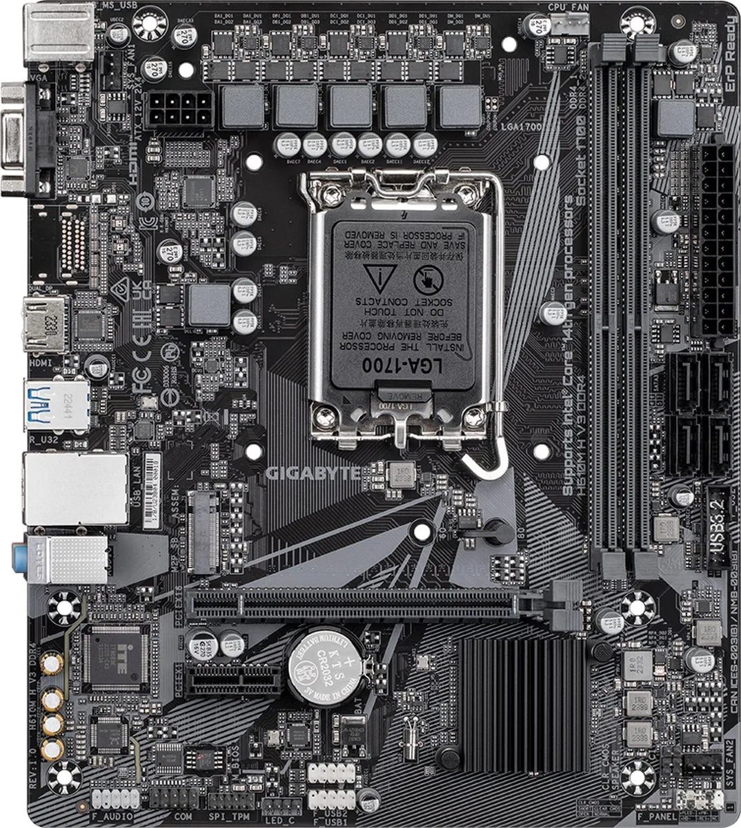Gigabyte H610M H V3 DDR4 Moederbord - microATX