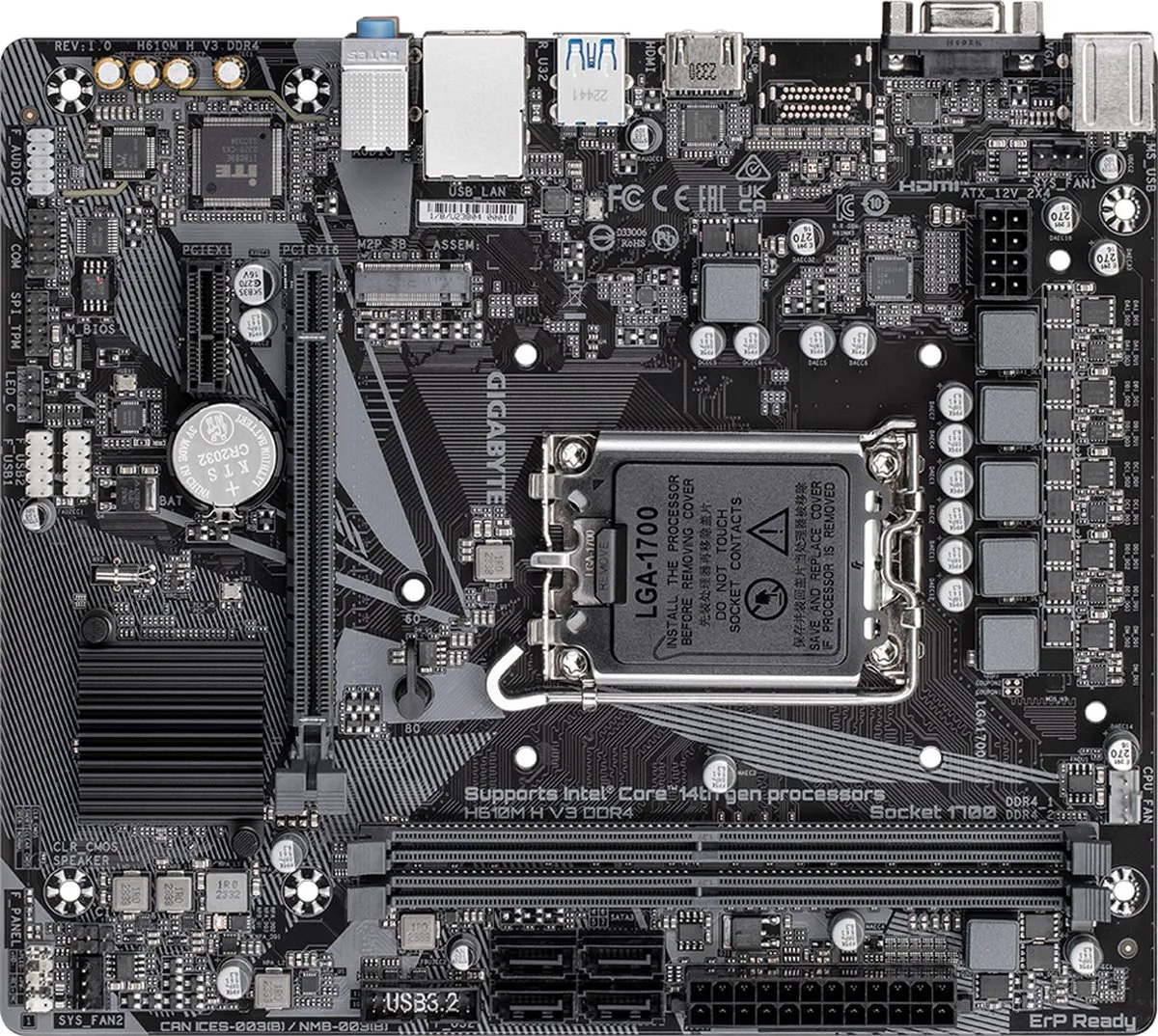 Gigabyte H610M H V3 DDR4 Moederbord - microATX