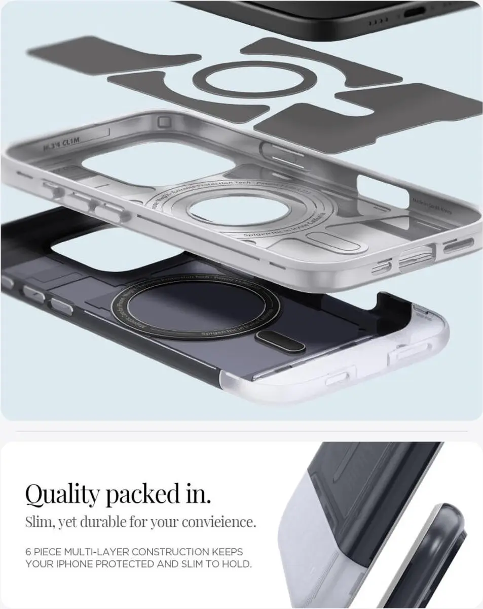 Spigen Classic C1 MagFit Hoesje iPhone 16 Pro Max - Grijs - afbeelding 6 van 6
