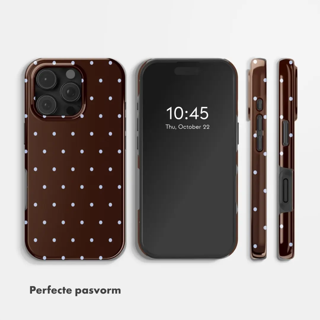 Selencia Hoesje iPhone 16 Pro Happy Dots Chocolate