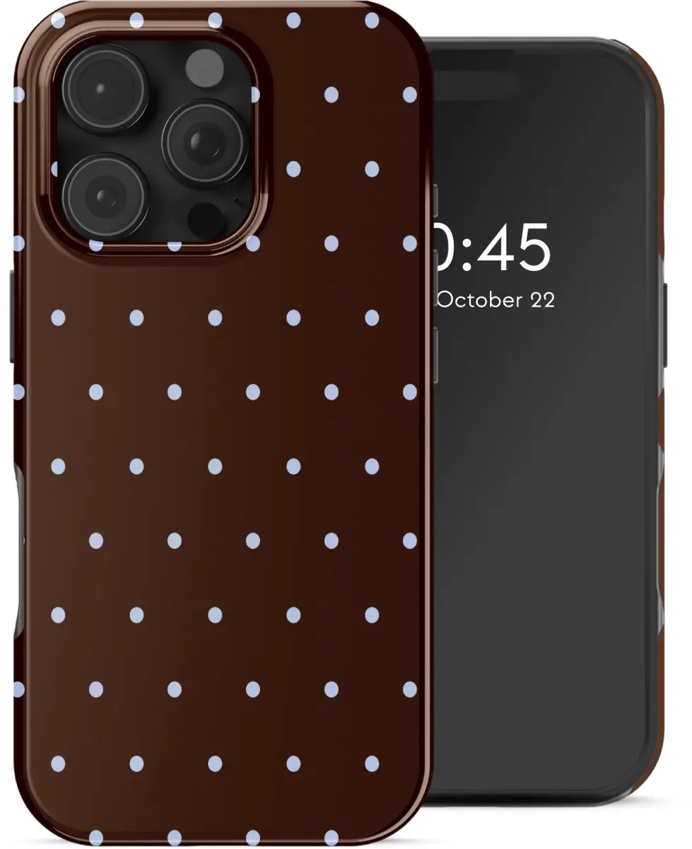 Selencia Hoesje iPhone 16 Pro Happy Dots Chocolate