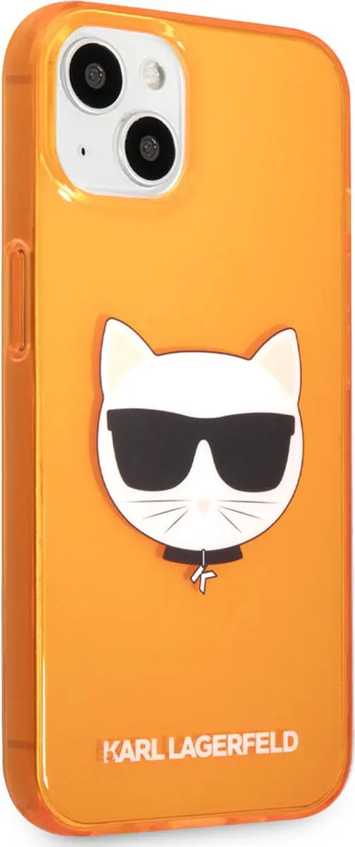 Karl Lagerfeld iPhone 13 Mini Hoesje - Poezen Oranje - afbeelding 6 van 6