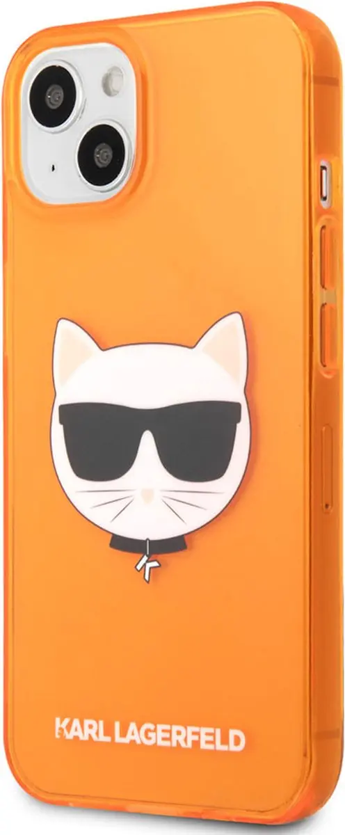 Karl Lagerfeld iPhone 13 Mini Hoesje - Poezen Oranje - afbeelding 5 van 6
