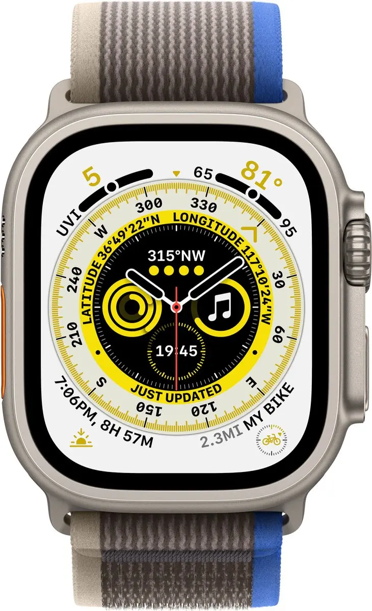Apple Watch Ultra 49mm Blauw/Grijs Bandje - M/L