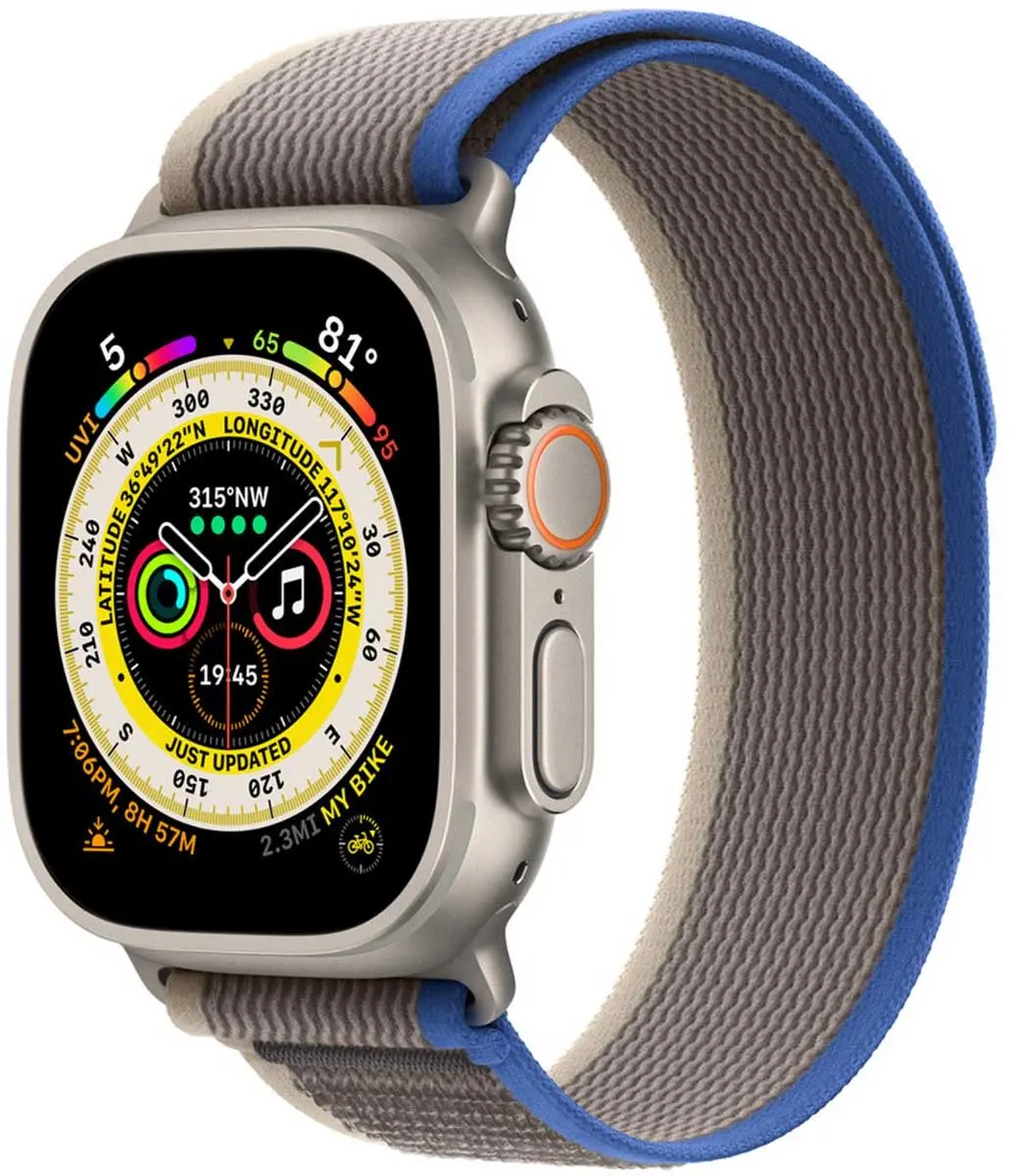 Apple Watch Ultra 49mm Blauw/Grijs Bandje