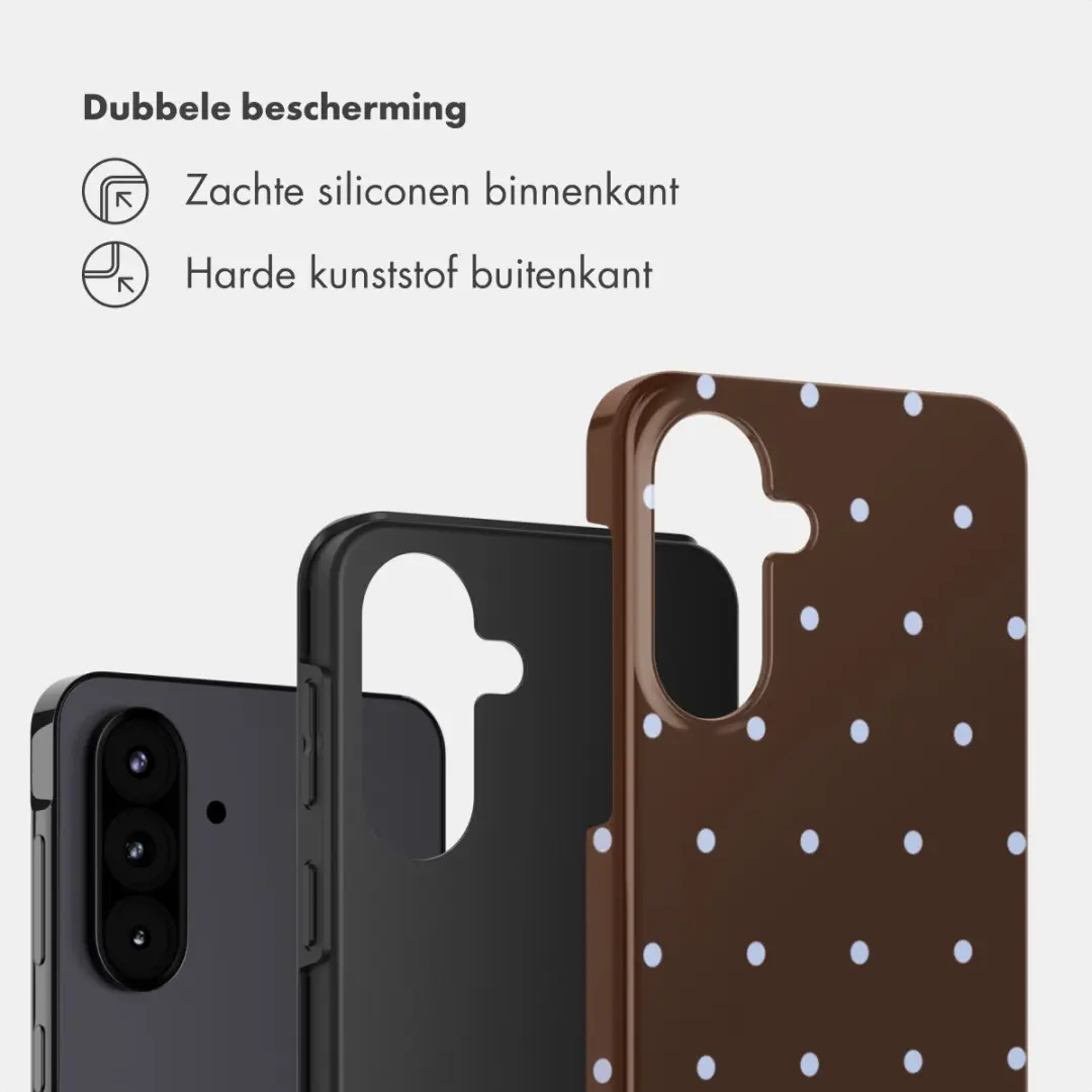 Selencia Hoesje Samsung Galaxy A57 - Happy Dots Chocolate