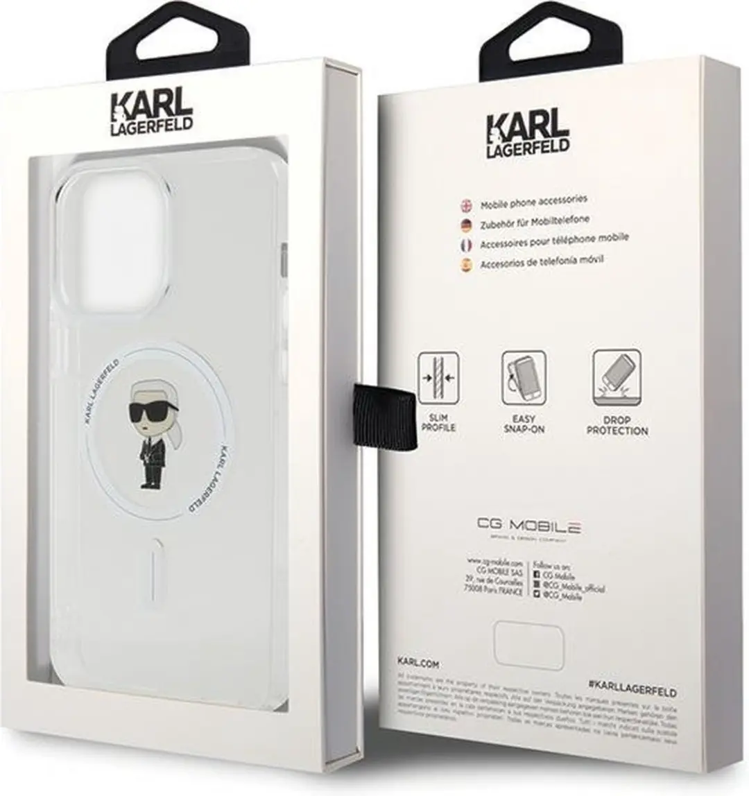 Karl Lagerfeld IML Ikonik MagSafe Hoesje iPhone 15 Pro Max - Transparant - afbeelding 2 van 6