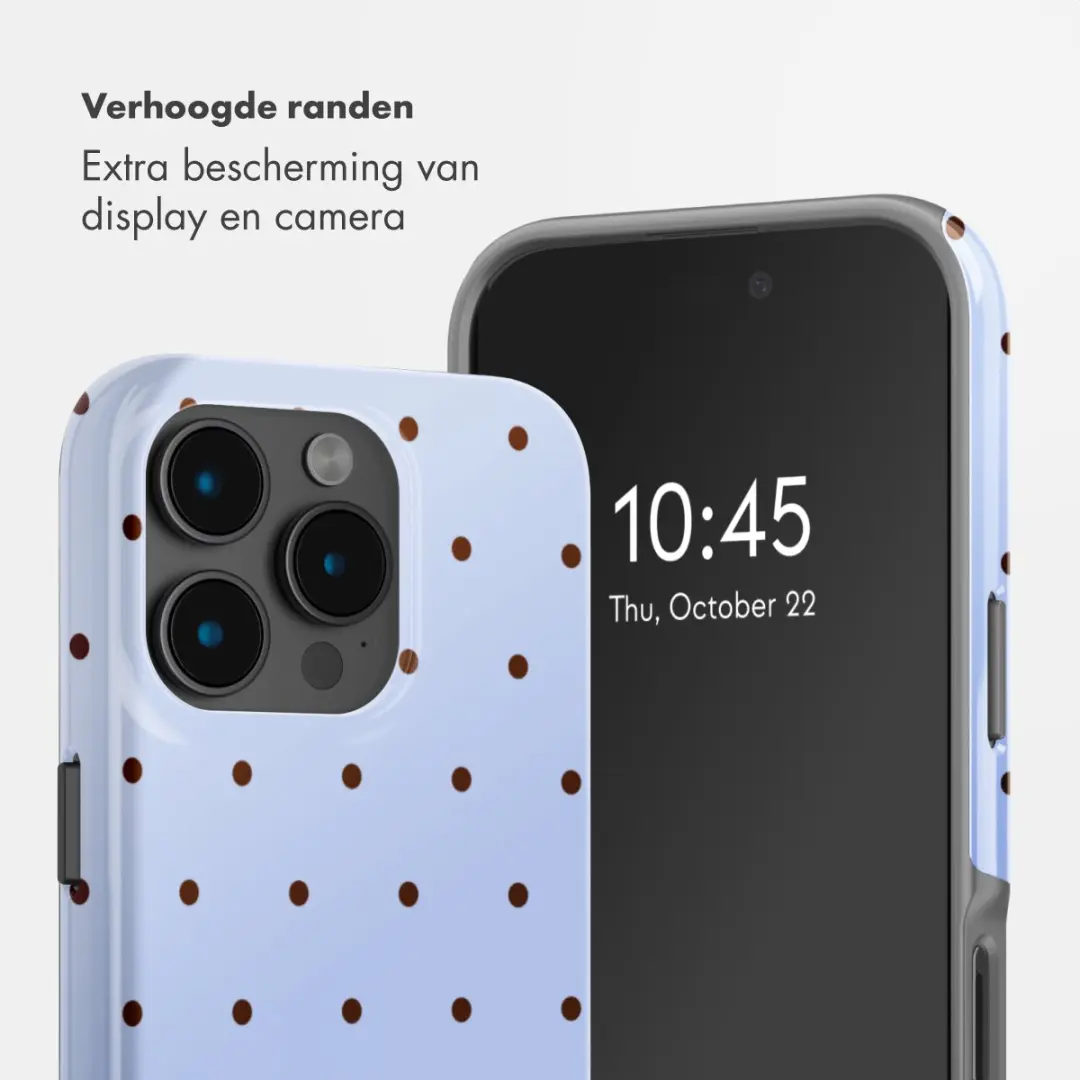 Selencia Hoesje iPhone 15 Pro Lichtblauw - Happy Dots Digital Sky