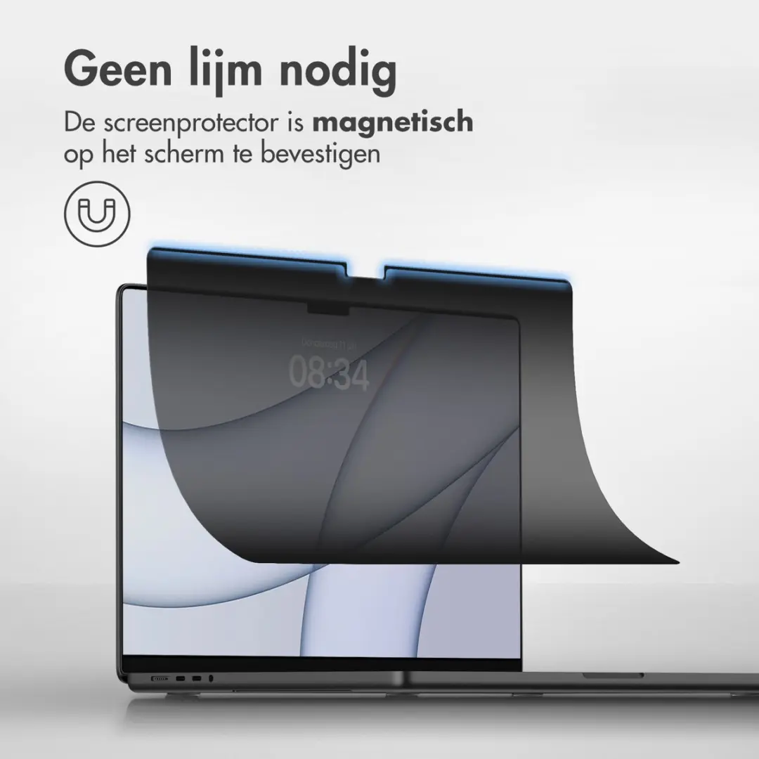 Accezz Magnetische Privacy Laptop Screenprotector A3404 - Transparant