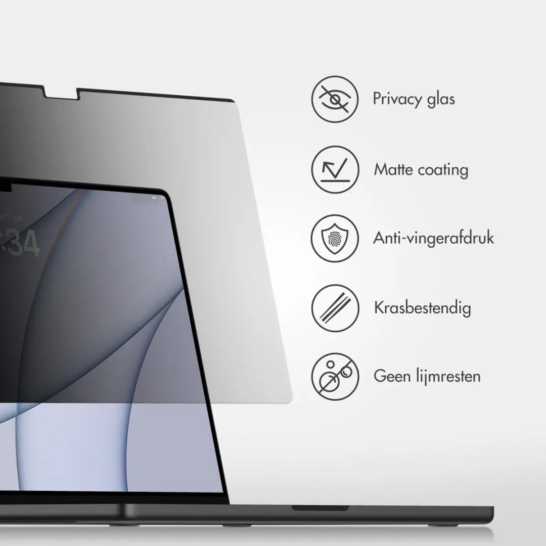 Accezz Magnetische Privacy Laptop Screenprotector A3404 - Transparant