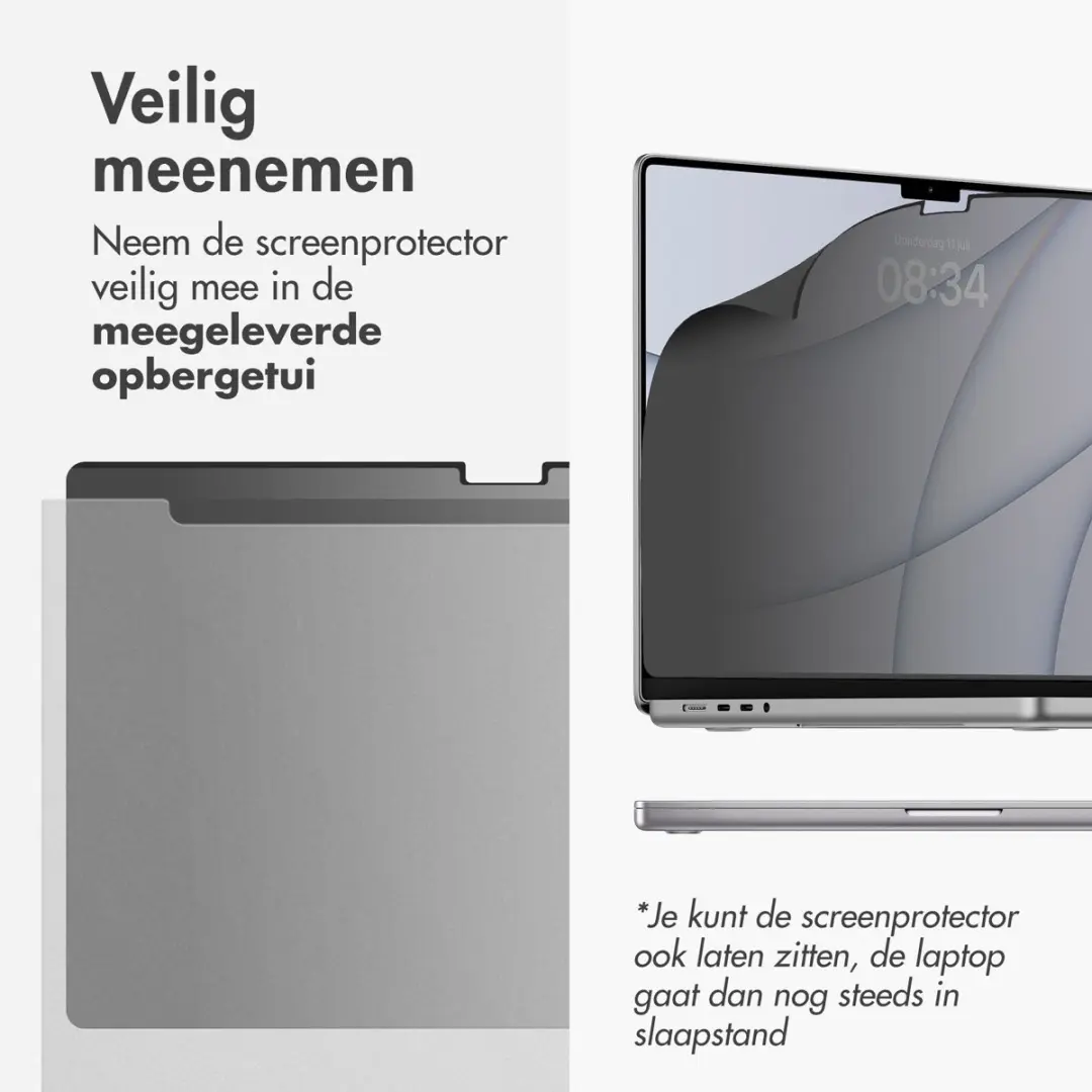 Accezz Magnetische Privacy Laptop Screenprotector A3404 - Transparant - afbeelding 6 van 6
