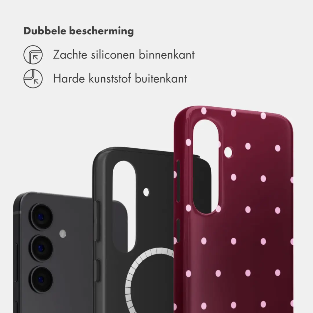 Selencia Hoesje Samsung Galaxy S24 - Magnetische Ring - Donkerrood