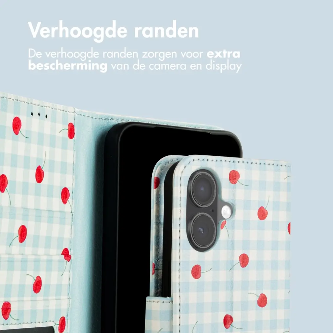 Imoshion iPhone 17 Hoesje Cherry Check - 3 Pasjes